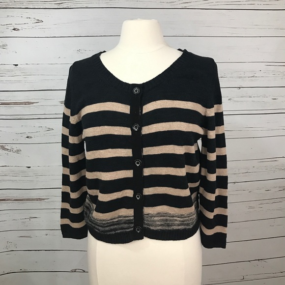 Anthropologie Sweaters - ANTHROPOLOGIE MOTH STRIPE CARDIGAN SWEATER MEDIUM